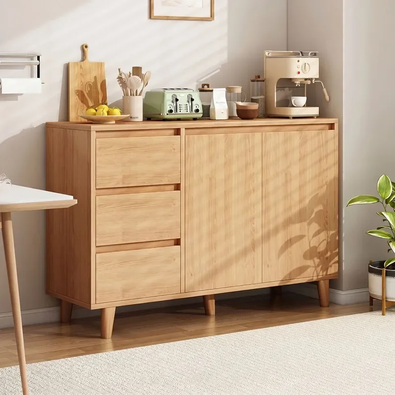 for Dining Side Cabinet Integrated Against Wall Household Bucket Cabinet Living Room Storage Tea Cabinet Large Capacity