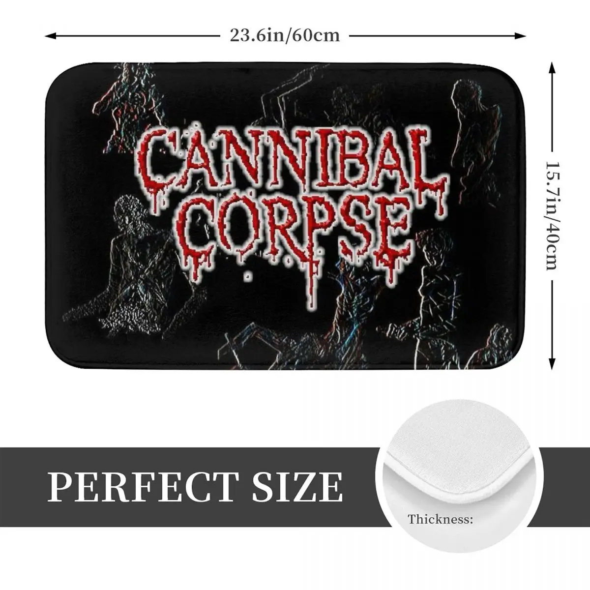 Cannibal Corpse Metal Skateboard Doormat Kitchen Entrance Home Floor Mat Anti-slip Carpet Rug for Bedroom Footpad Mats