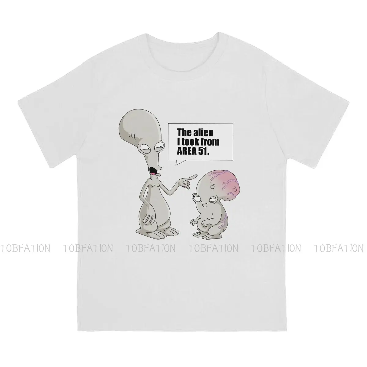 The Americans Roger Alien Cartoon Area 51 Meme Roger Tshirt Black for Men T Shirt Harajuku Men's Tops Streetwear