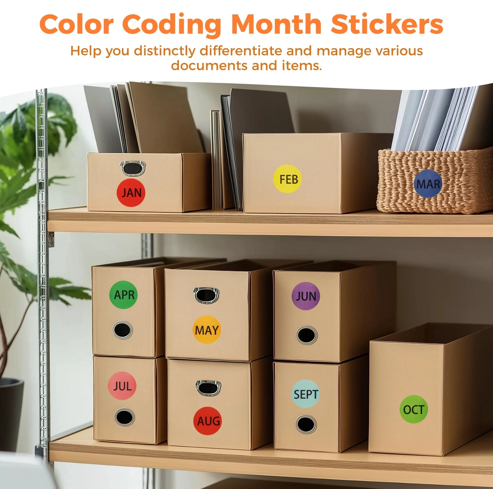 4800Pcs Month Stickers 12 Months Of The Year Label Stickers 1