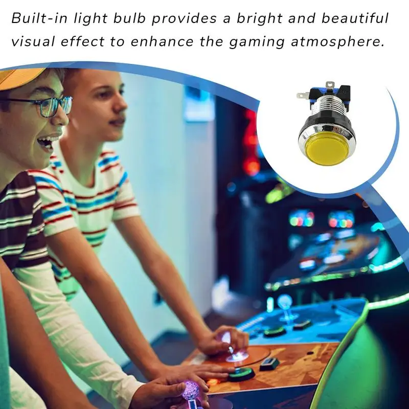 Arcade Machine Game Console Push Button Small Round Button For Arcade Machine Fall-Resistant Game Supplies For Adults Boys And