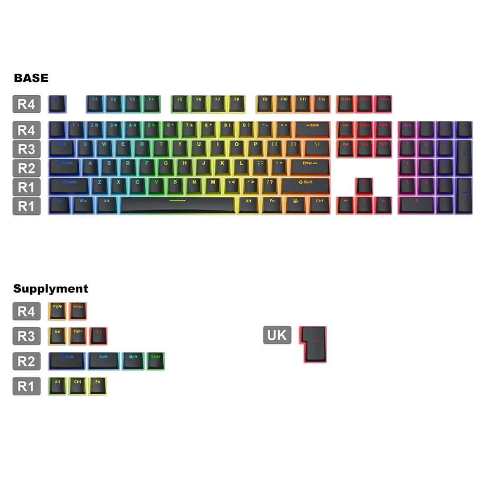 Pudim chanfrado Keycaps para teclado mecânico, único lado chanfrado, OEM Profile,PBT,Doubleshot, Backlit Legends