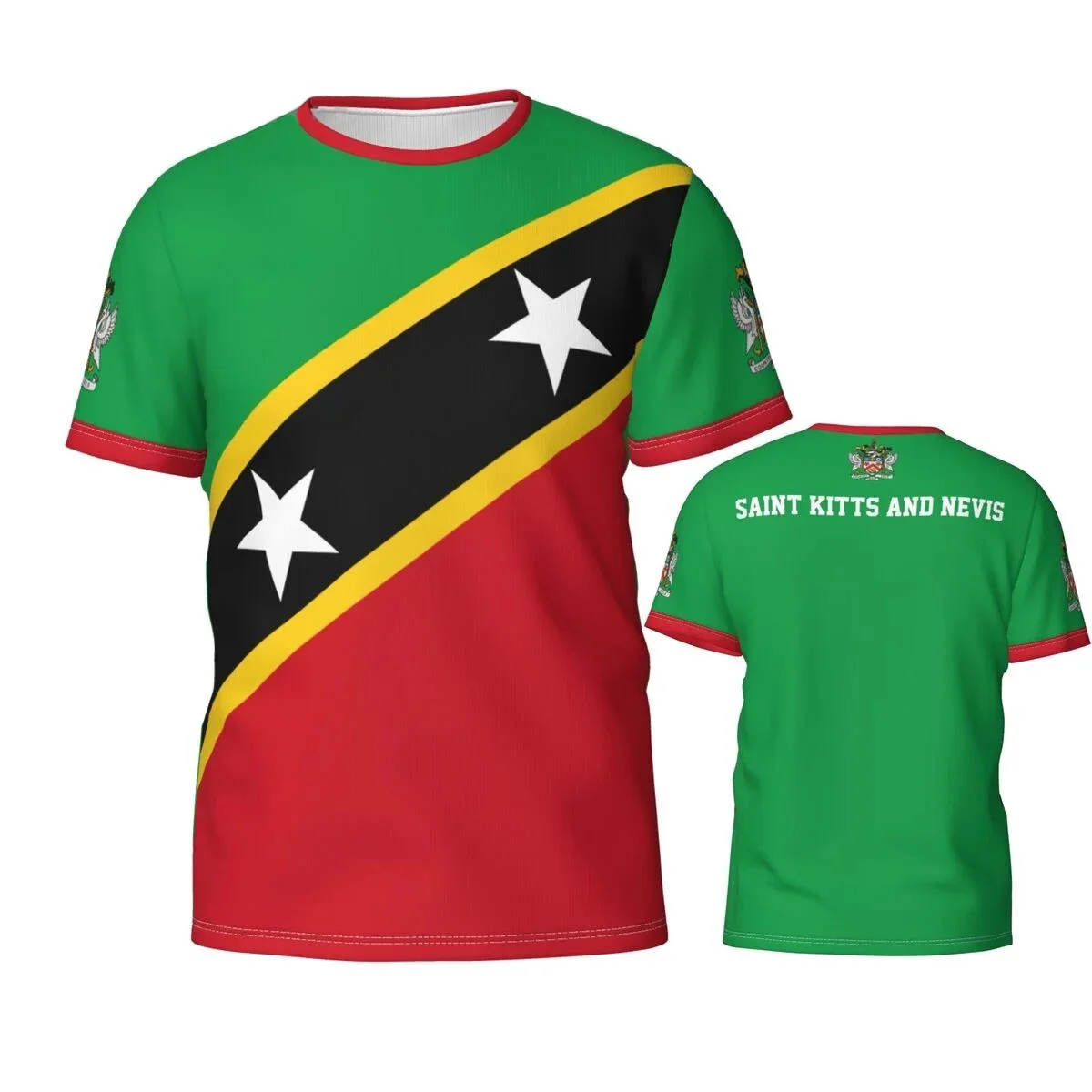 Saint Kitts And Nevis Football Jersey T-shirt Fashion Flag Badge Graphic T Shirts Men & Women Sports Short Sleeve Soccer Uniform