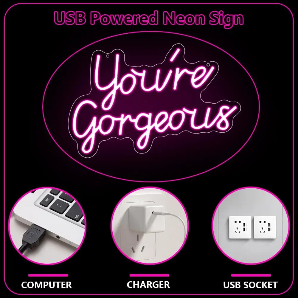 مخصص تصميم جديد LED النيون رسائل للإعلان بناء الديكور التيار المتناوب/تيار مستمر إمدادات الطاقة IP65 مقاوم للماء للتخصيص #3