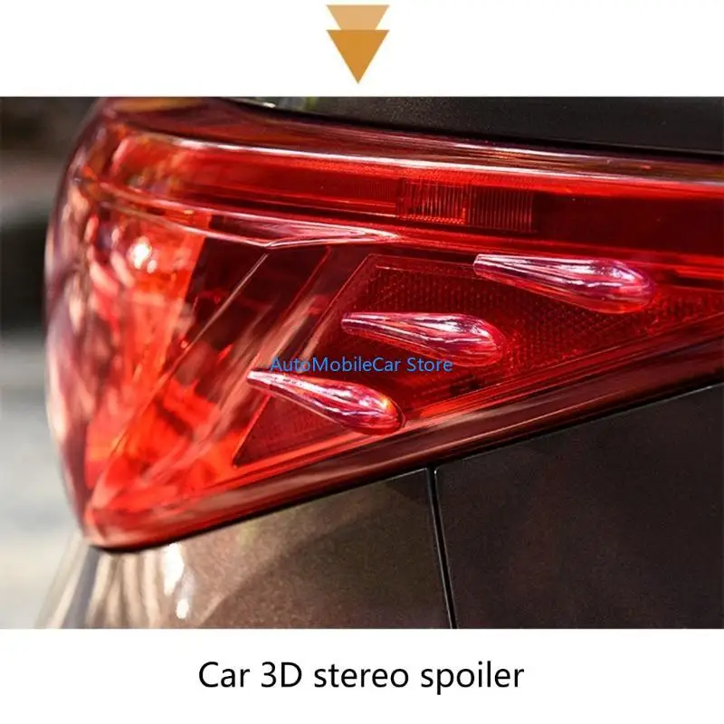 

G8TE 6Pcs/Lot 2colors Car Tail Light Anti Collision Save Reduce Wind Noise Car Tail Light Sticker