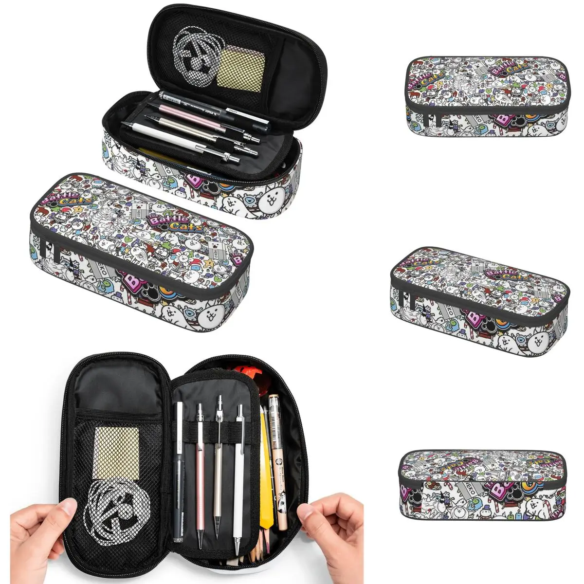 

Battle Cats Pencil Cases Big Capacity Pen Bags Pen Box Pencil Pouch For Boys Girls Students Stationery School Office