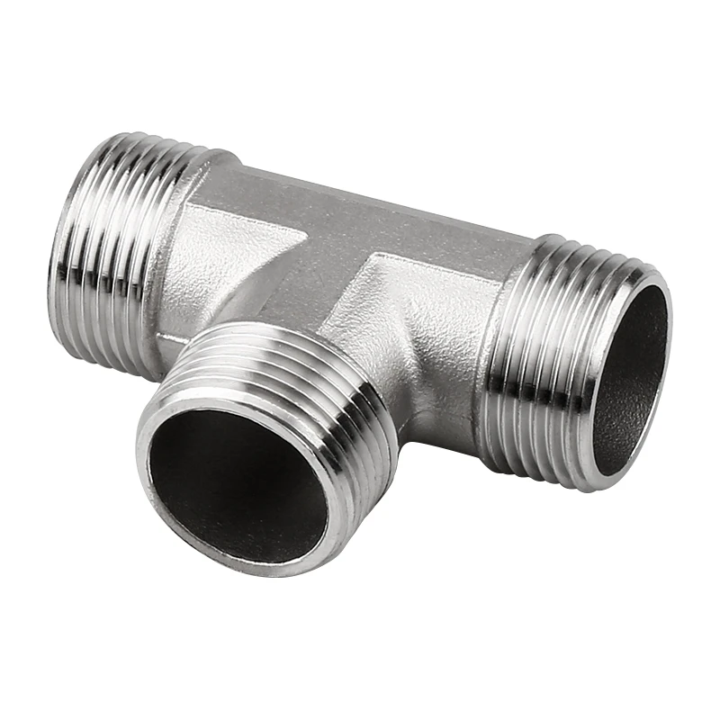 

1-1/4" Stainless Steel 304 Male Thread Sanitary Tee 3 Way Pipe Fitting