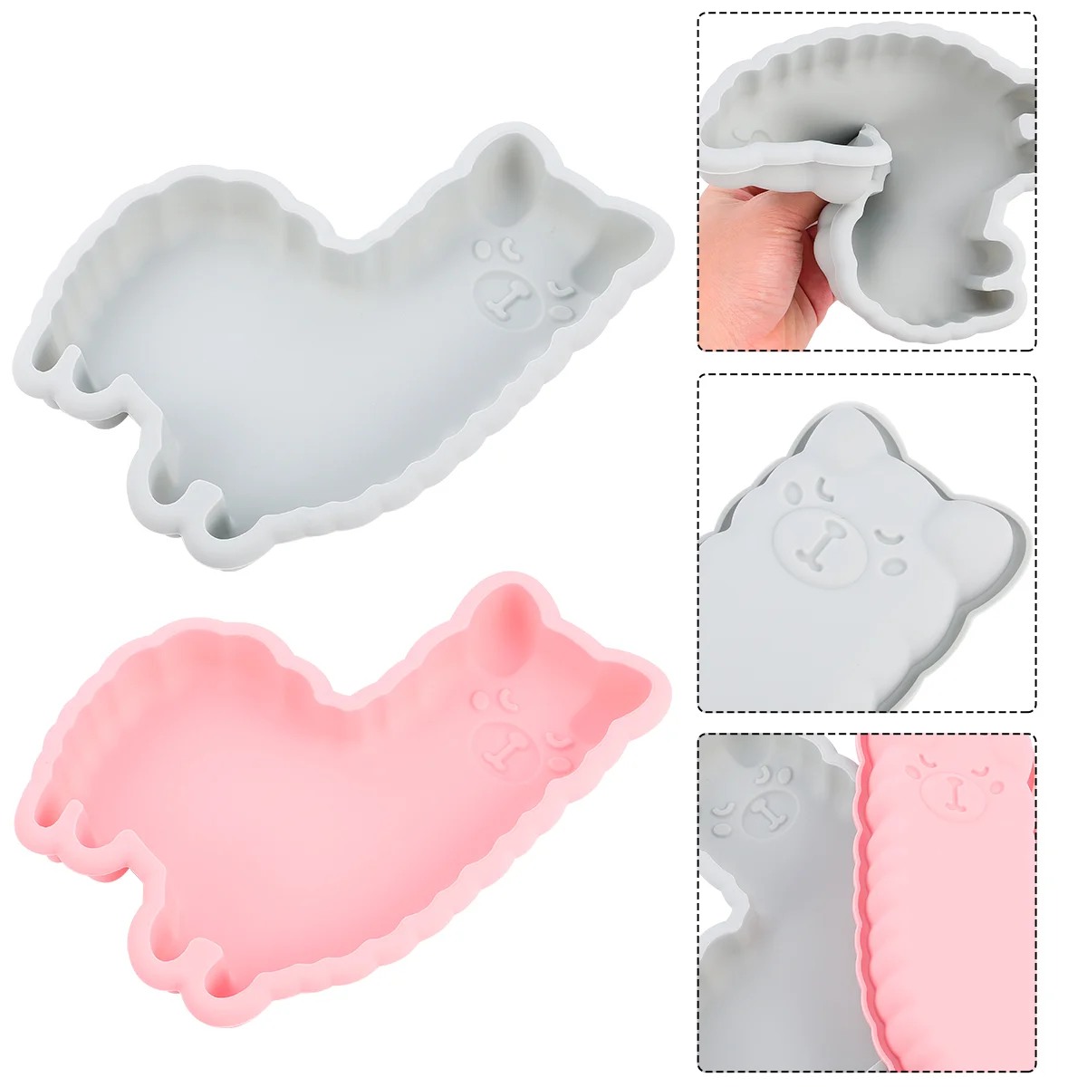 

2 Pcs Soap Molds Silicone DIY Cartoon Cake Baking Decorate Kitchen Supplies Alpaca Shape