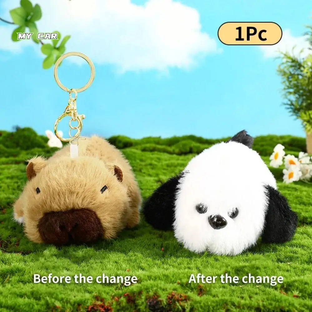 

Capybara Backpack Decoration Cross-dressing Doll Cute Fun Flip Pendant Plush Creative Cartoon Keychain Gifts