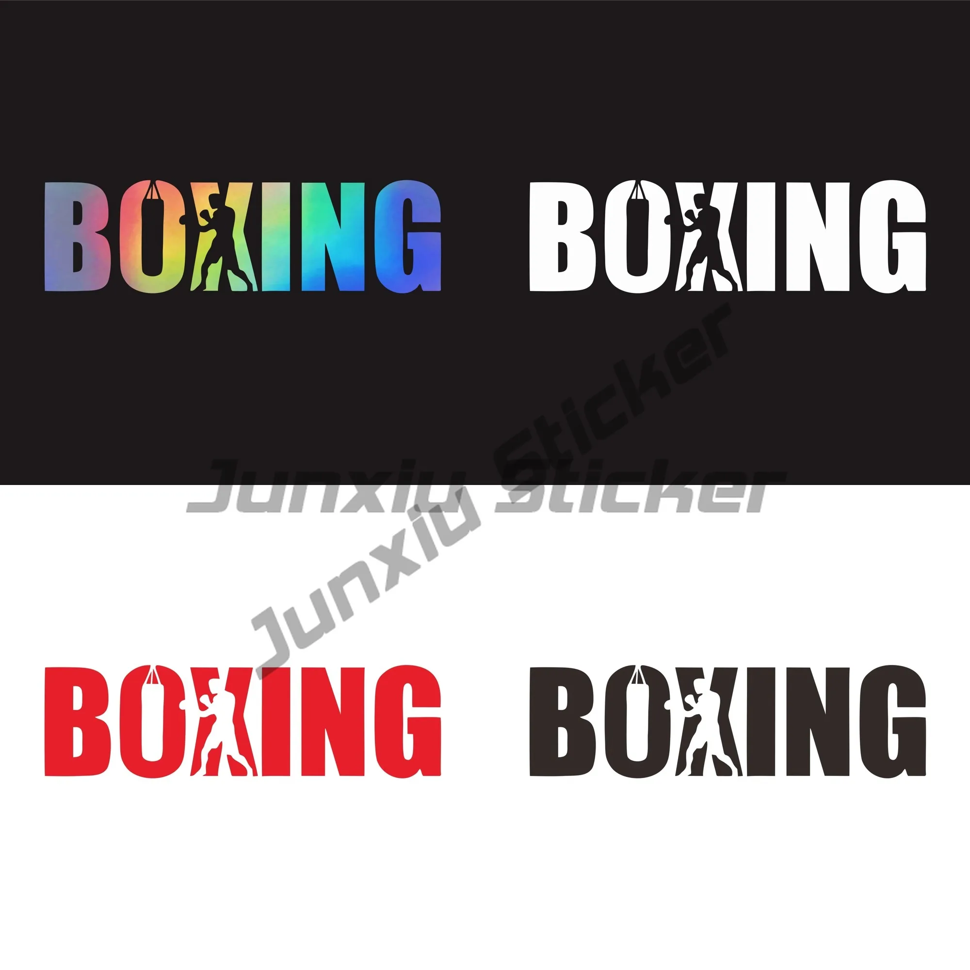 

New Design Coolest Boxing Decorative Car Personality Creative Scratch Waterproof Sticker Accessories Black Vinyl Graphics