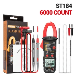 ST184 Digital Clamp Multimeter Meter 6000 Counts Professional True RMS AC/DC Voltage Current Tester Hz Capacitance Ohm