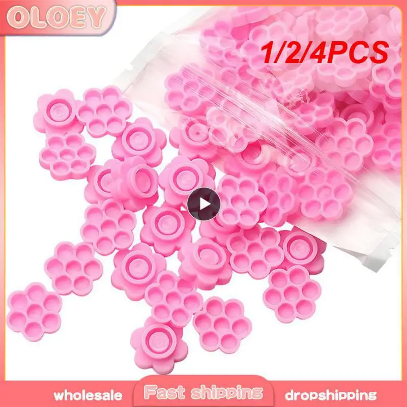 1/2/4PCS Lot Flower Plum Shaped Eyelash Extension Glue Holders Grafting Lashes Glue Delay Cup Tattoo Pigment Holding Cups