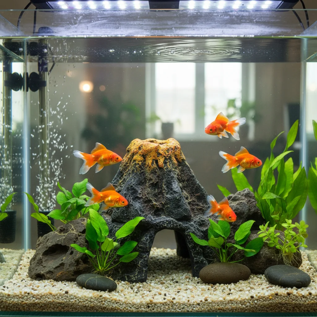 Aquarium-Vulkanform & Luftblasenstein Sauerstoffpumpe Fischbecken-Ornament