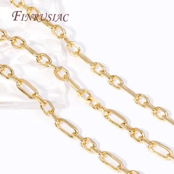 Wholesale Bulk Metal Chains 18K Gold Plated Metal Long Oval Shape Necklace Chains For DIY Handmade Jewelry Making Accessories