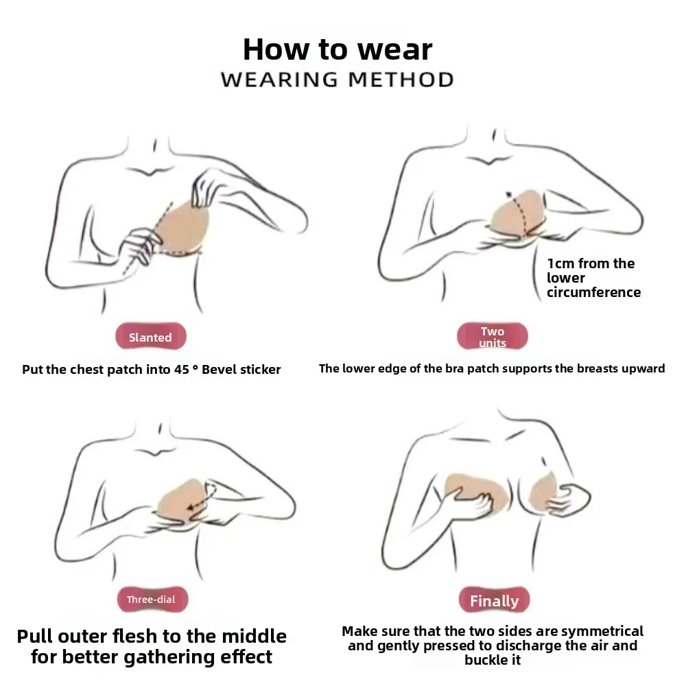 

With Buckle Silicone Chest Pads Invisible Strapless Silicone Bra Pads Intimates Accessories Breast Bra Inserts Chest Cups