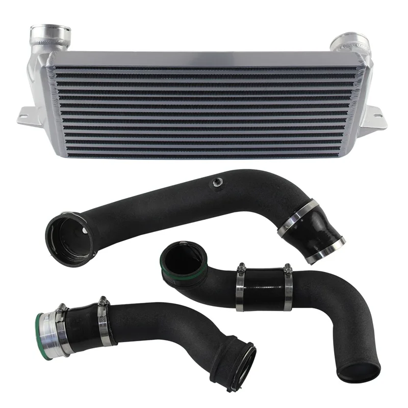 

Bar & Plate Intercooler Competition + Super Charge Pipe Kit For BMW N55 E8X E9X E82 E88 E90 E91 135i 335i Black/Red Aluminum