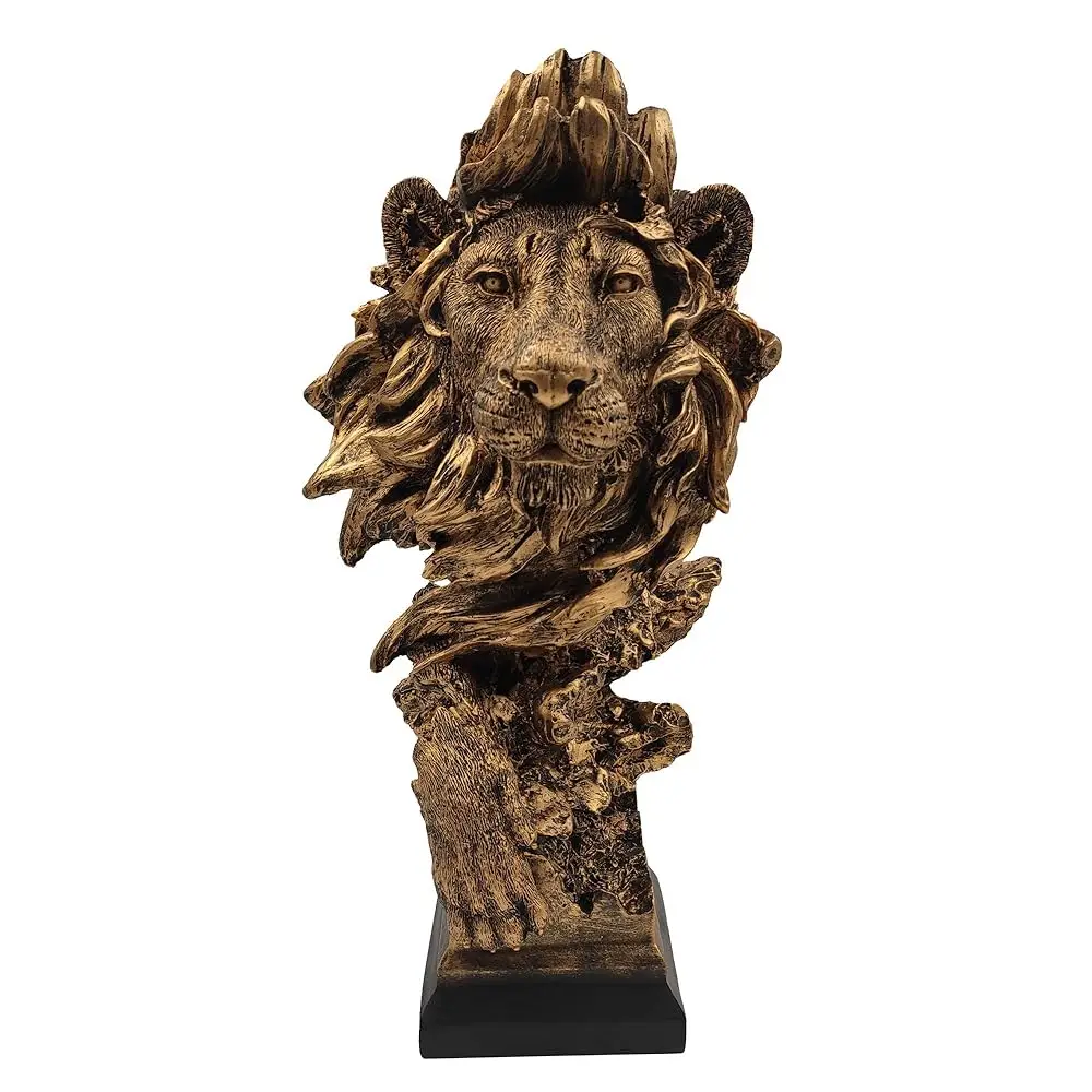 

Resin Lion Statue Sculpture For Home Décor Farm House Living Room Porch Decoration Office Desktop Table Wine Cabinet