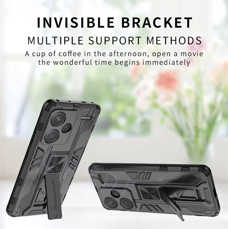 For Xiaomi Redmi Note 13 Pro Plus 5G Case Shockproof Armor Phone Case for Redmi Note 13 Pro Plus Car Magnetic Holder Back Cover