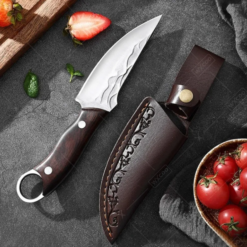 Kitchen Knife Boning Knife Meat Cleaver Stainless Steel Handmade Forged Chef\'s Knife Butcher Knife for Household  Wooden Handle