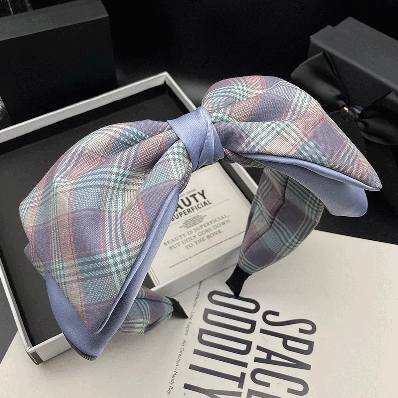 

Оригинальный дизайн: заколка для волос в радужную сетку, женский большой бант, универсальная повязка на голову для покупок, компрессионная повязка на голову с широкими краями