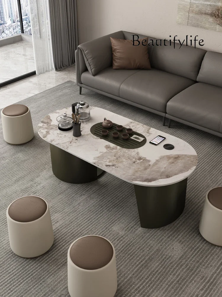 

Nordic Style Household Minimalist Multi-Functional Stone Plate Kung Fu Tea Table