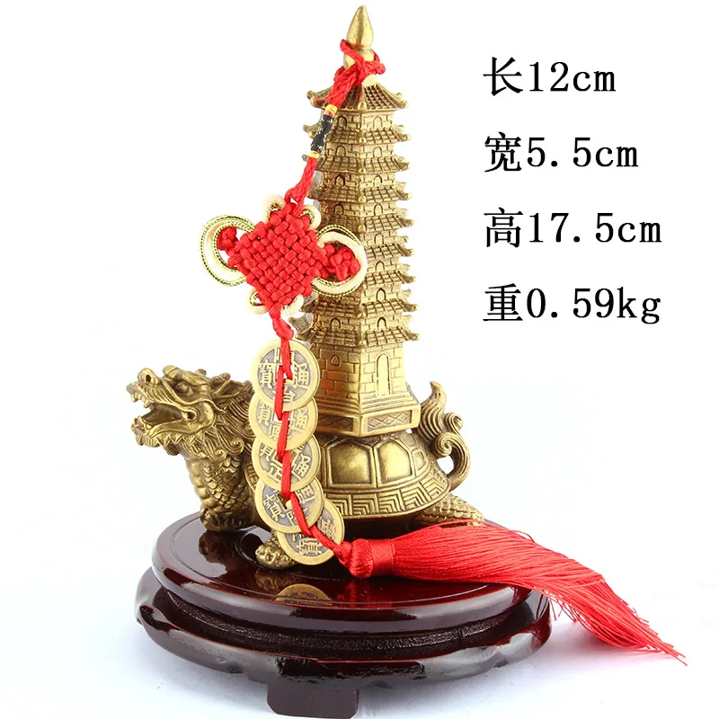 Copper With Turtle Dragon Head, Nine- And Thirteen-Tier Wenchang Pagoda, Decorative Item For Livi