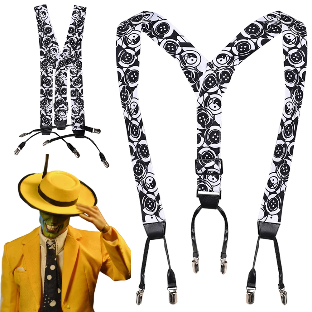 Mask Stanley Suspender Men Cosplay Fantasy Shoulder Straps 1994 Jim Movie Cosplay Fantasy Costume Accessories Man Props Gifts