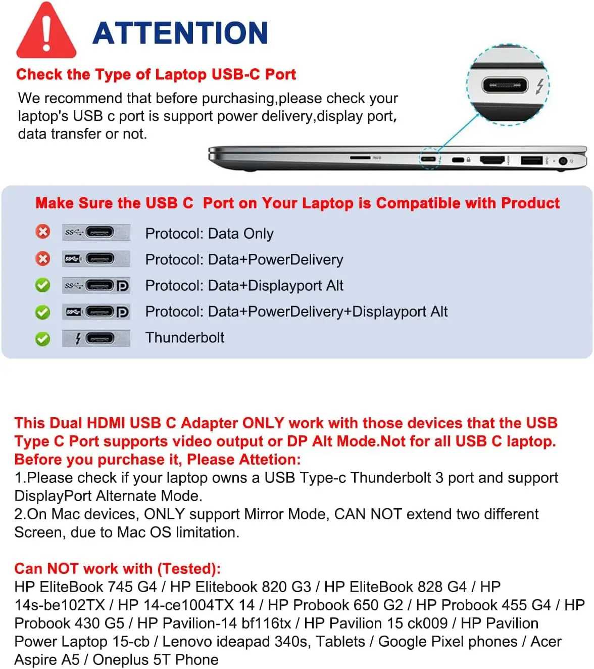 Adaptador de exibição USB C para 4K HD Thunderbolt3 Tipo-C para HDTV Conversor Espelho e Monitor Estendido para Phone15 MacbookPro Laptop