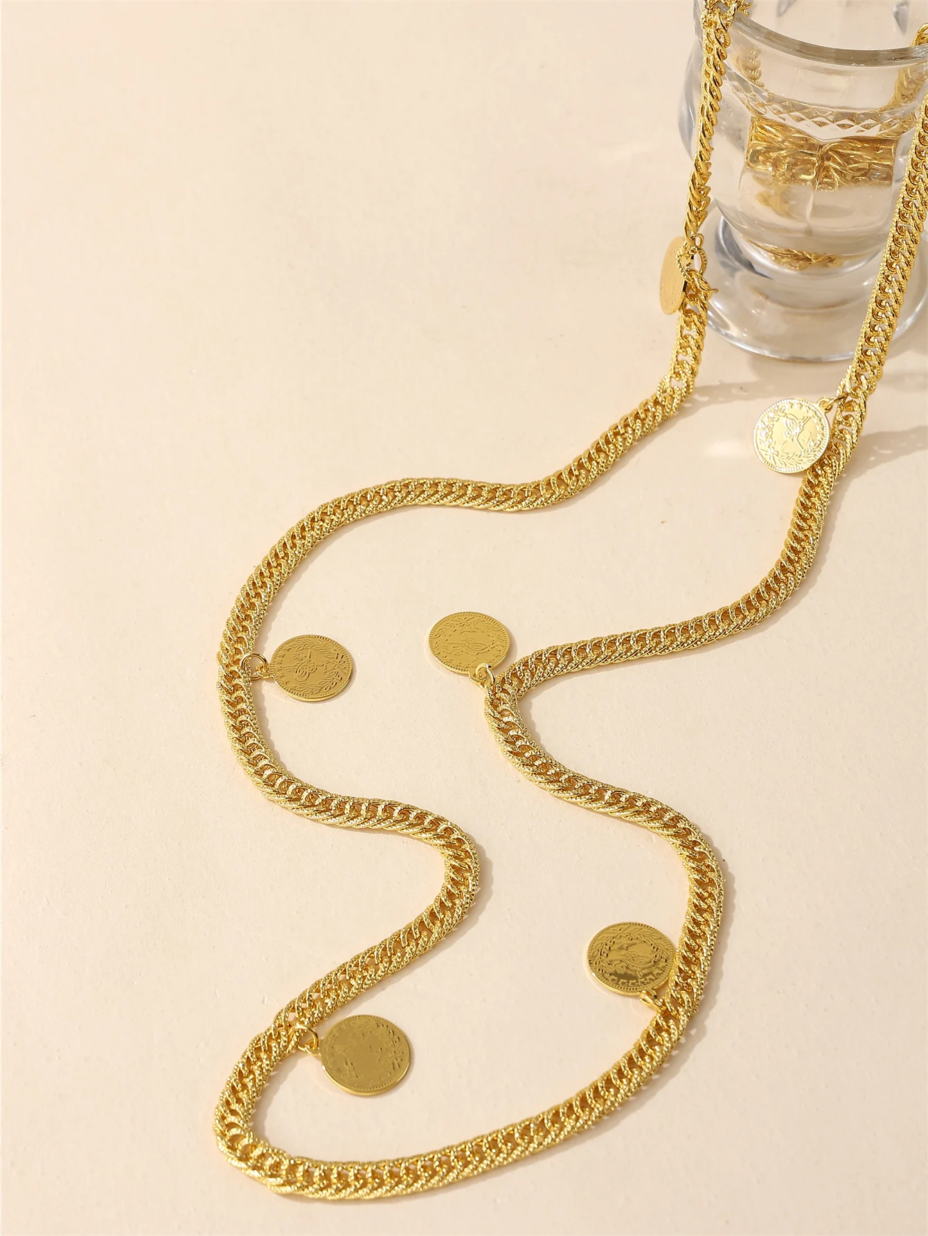 1 Piece Women Wedding Body Chain, Turkish Coin Design Women Waist Chain, Fashion Women Shoulder Chain
