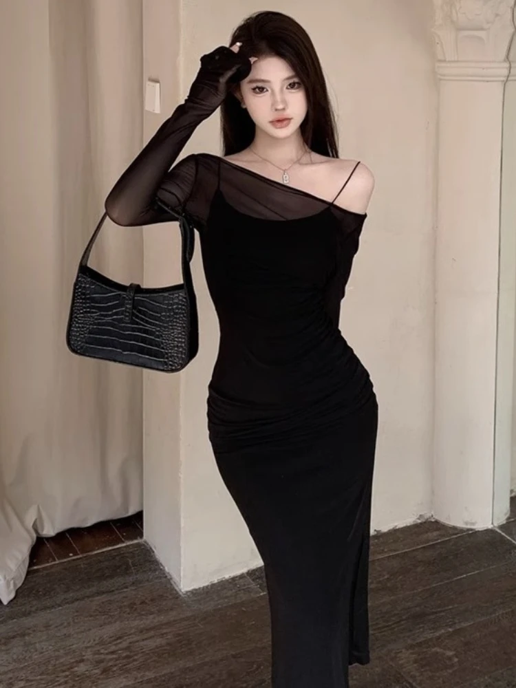 net bodycon dress Ocean Net Shell Embroidered Bodycon Dress L