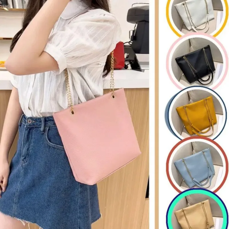 

Candy medium tote bag ladies bags simple and versatile shoulder bag Korean women's shopping bag