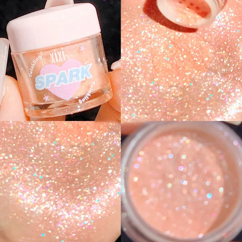 Heallor Dream Glitter Highlighter Powder Eyeshadow Makeup Face Brightening Pearl Three-dimensional Highlighter Powder Shimmer Co