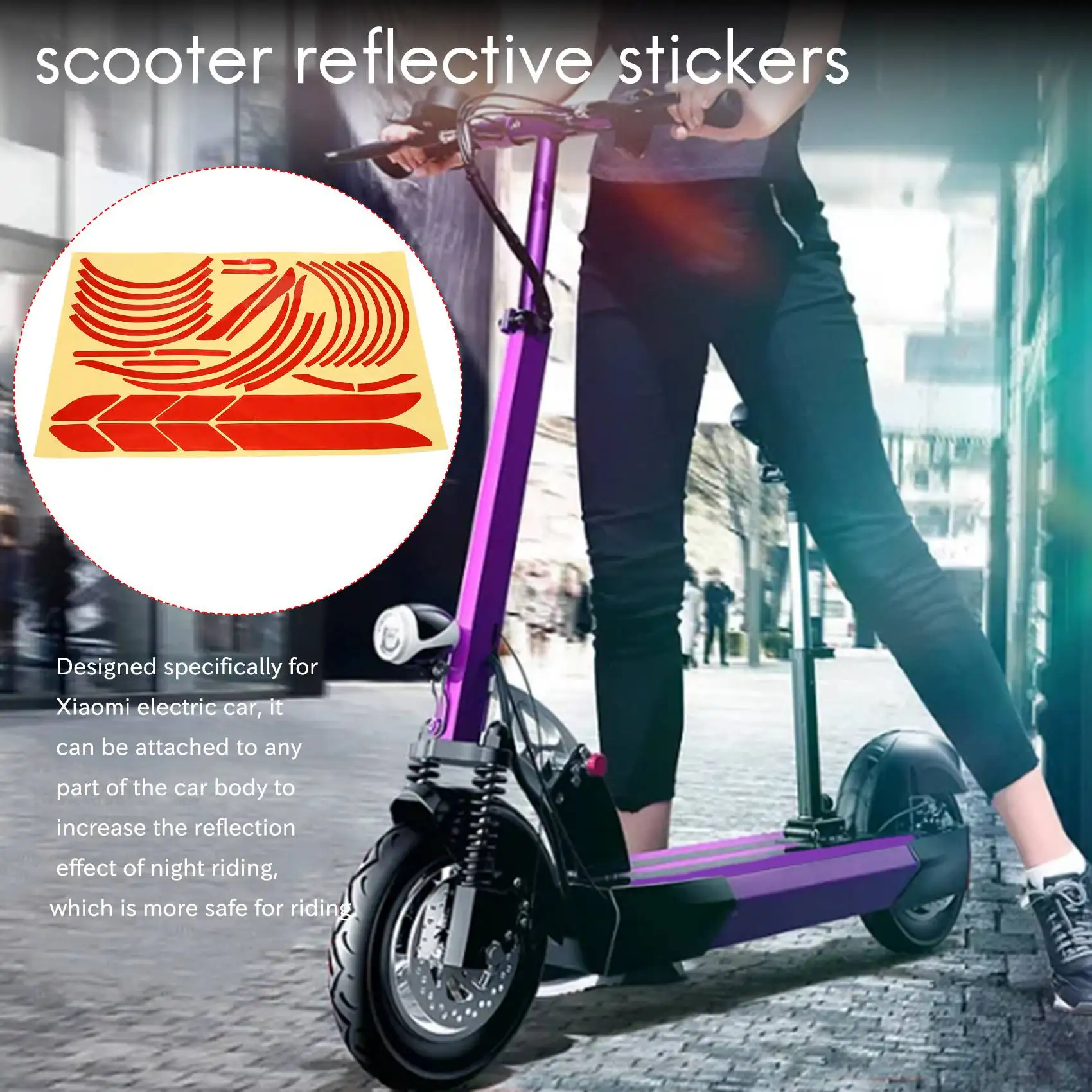A99I-1 مجموعة ملصقات عاكسة للسكوتر مجموعة كاملة من الملصقات لسلسلة Xiaomi Kickscooter القابلة للطي #5