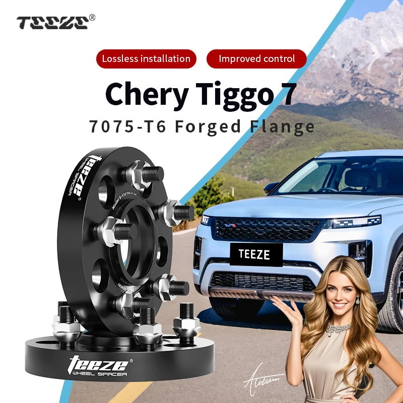 

Teeze 2/4pcs 5x108 CB 60.1 M12 x 1.5 Hub Centric Black Forged wheel spacer For Chery Tiggo 7 Flange Plate15/20/25/30/35mm