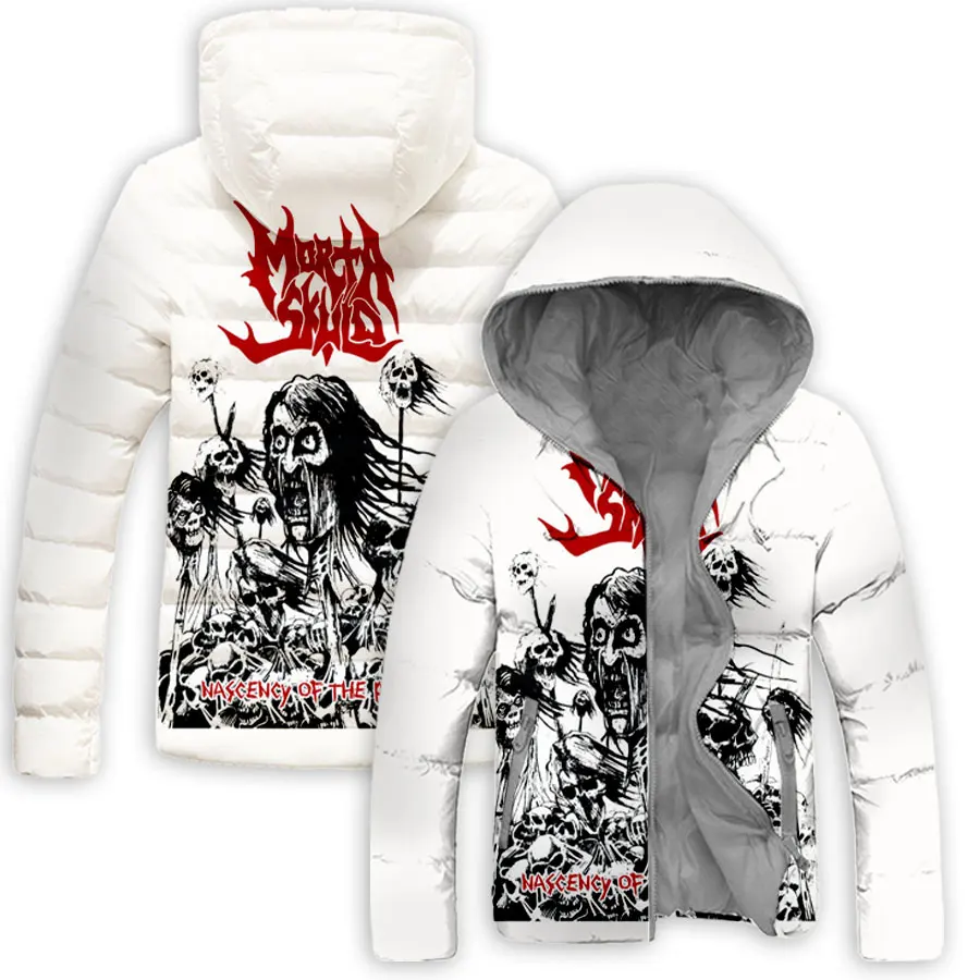 

New Fashion 3D Printed Morta Skuld Band Zipper Down-filled Coat Hooded Sweatshirts Harajuku Hoody Tops Clothing