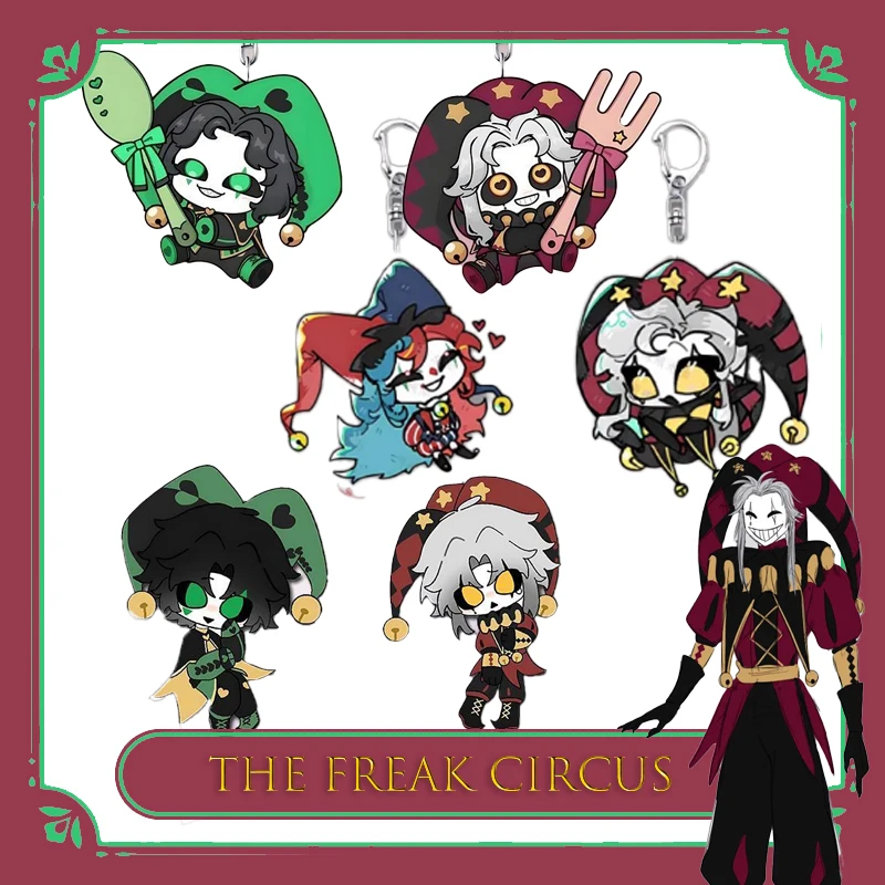 

‌‌BThe FreakPierrot Circus Star Keychain Cute Acrylic School Ba Charm Anime Character Accessory Cosplay Costume Halloween Party‌