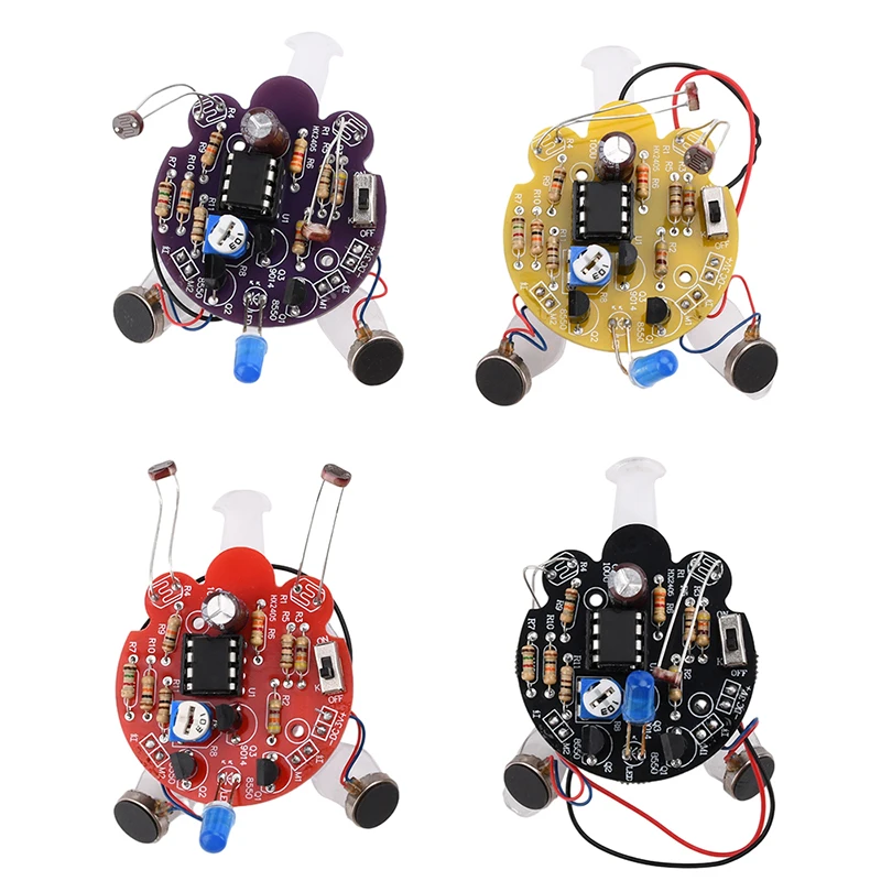 

Electronic Soldering Simulated Firefly Flashing Robot DIY Kit LED Breathing Light Photosensitive Sensor Mobile Robot kits