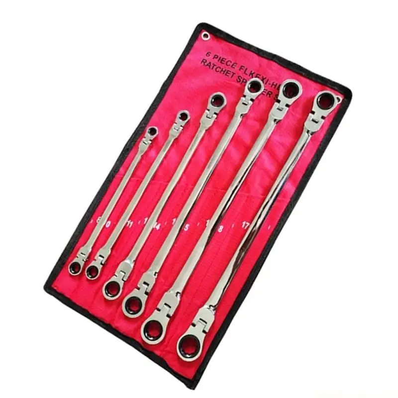 A2BE Ratchet Wrench Double Box End Flexible Head for Home Repairs Furniture Assembly