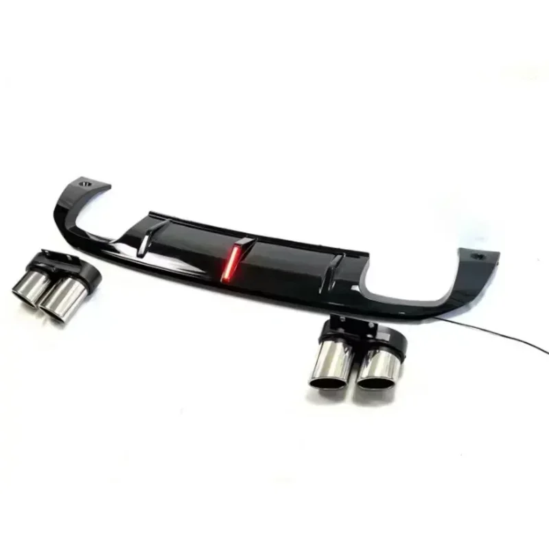 

For Audi Q2 2022 2023 High Quality ABS Glossy Black Rear Bumper Trunk Lip Diffuser Spoiler Cover Exhaust Tips