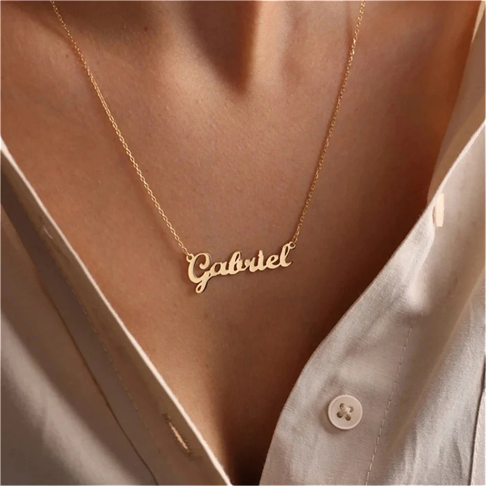 

Custom Name Necklace for Women Stainless Steel Gold Chain Necklaces Jewelry Personalise Font Special Brithday Christmas Gift