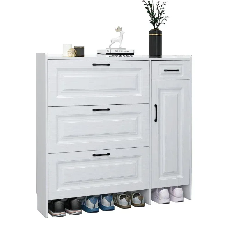 White Modern Shoe Rack Dust Proof Vertical Thin Drawer Shoe Rack In Door Luxury Recibidor Mueble Entrada Entrance Furniture Hall
