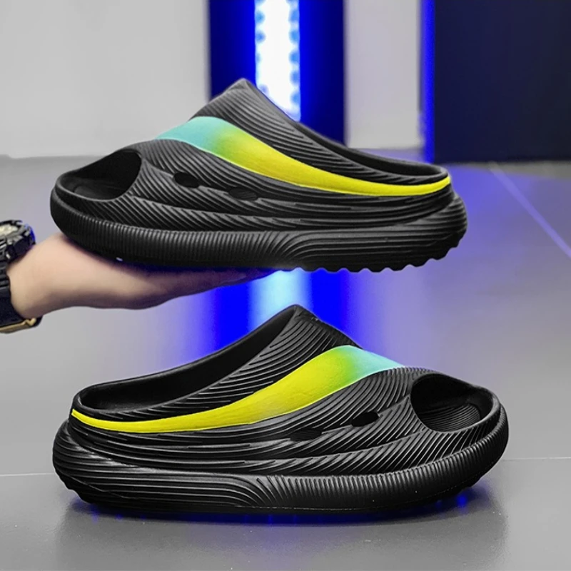 

Summer's New EVA Color-block Gradient Soft-soled Anti-slip Slip-on Lightweight Men's Large-sized Casual Indoor Beach Sandals
