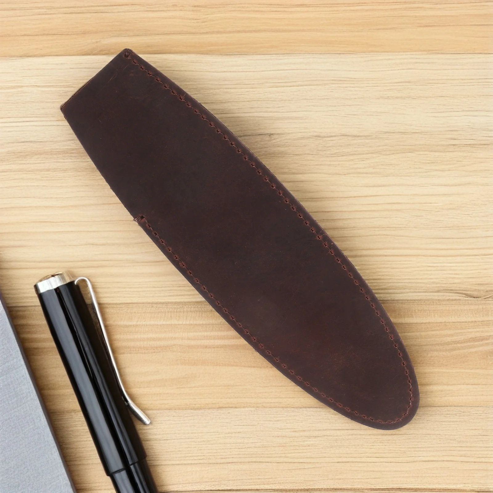 ซองใส่ปากกาหมึกซึมแบบเดี่ยวพร้อมฟังก์ชั่นที่คั่นหนังสือ ซองป้องกันสำหรับการเดินทางเพื่อธุรกิจ ปลอกป้องกันดินสอ