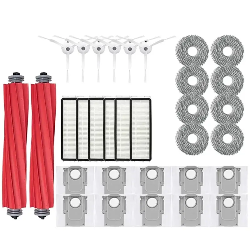 

A67P-For Roborock Q Revo P10 A7400RR Robot Vacuums Cleaner Accessories Hepa Filter Mop Cloths Dust Bag Spare Part