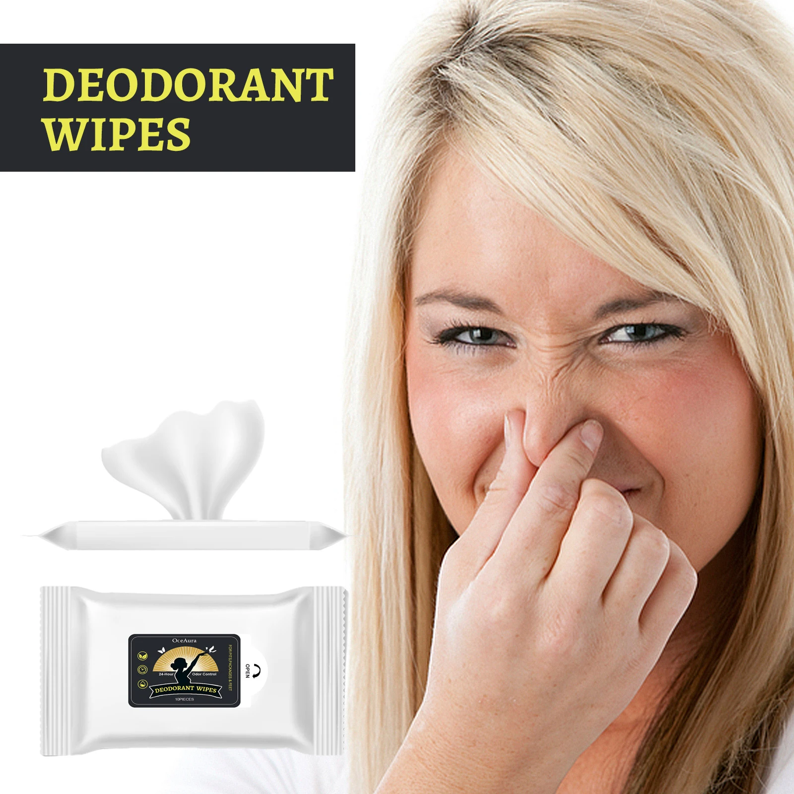 

Влажные салфетки OceAura для устранения запаха — нежные очищающие салфетки для после упражнений, потоотделения, вытирания тела, удаления запаха и свежего аромата