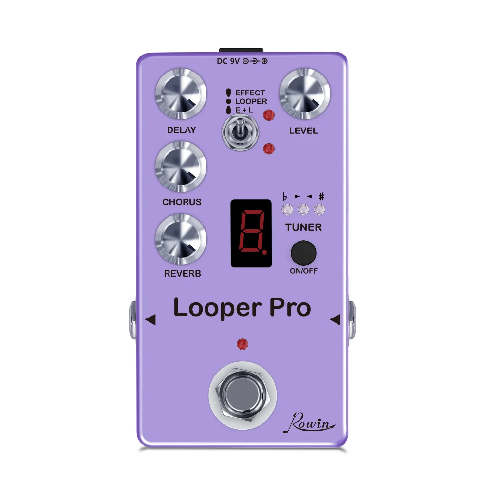 

Rowin Guitar Effect Pedals Analog Series RE-05 Loop Phrase Looping Chorus Time Delay Reverb Tuner Loop Pro For Electric Guitar