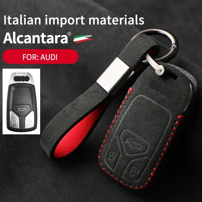 

Alcantara Car Key Case Cover Fob Keychain For Audi A1 A3 8P A4 A5 A6 C7 A7 S3 S7 S8 R8 Q2 Q3 Q5 Q7 Q8 SQ5 TT RS3 RS6 Accessories