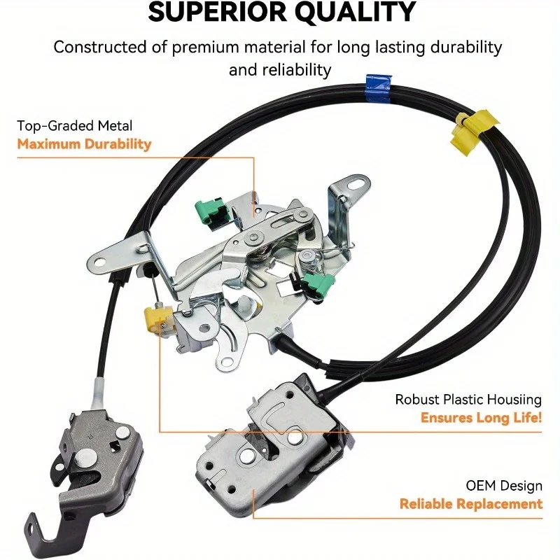 مزلاج الباب الخلفي الأيمن والكابل 6C3Z-28264A00-A لسيارة Ford F-250/F-350 Super Duty 1999-2007 (مزالج علوية/سفلية) #3