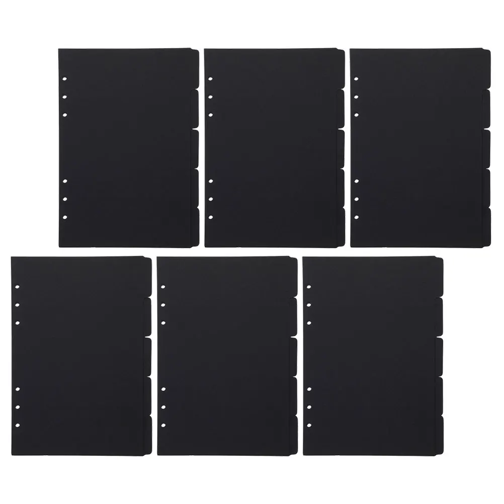 

6 Sets A5 Index Separator Pages Notepad Divider Tabs File Dividers Paper Notebook Punched Binder Small Business Supplies Loose