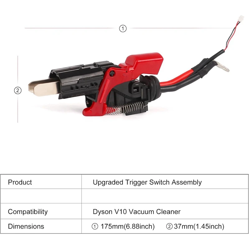 For Dyson V10 SV12 Vacuum Cleaner Trigger Switch Assembly, Upgraded Power Button Replacement Parts